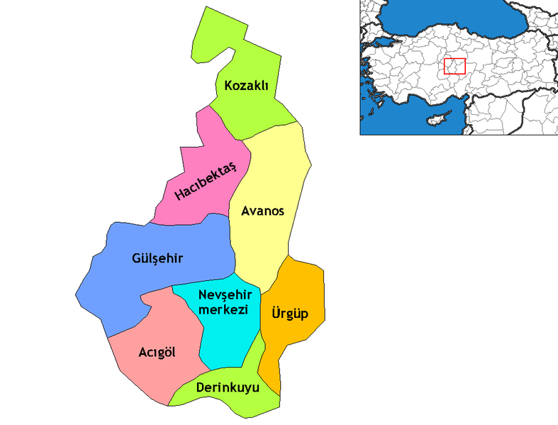Nevşehir Ilceleri Haritası