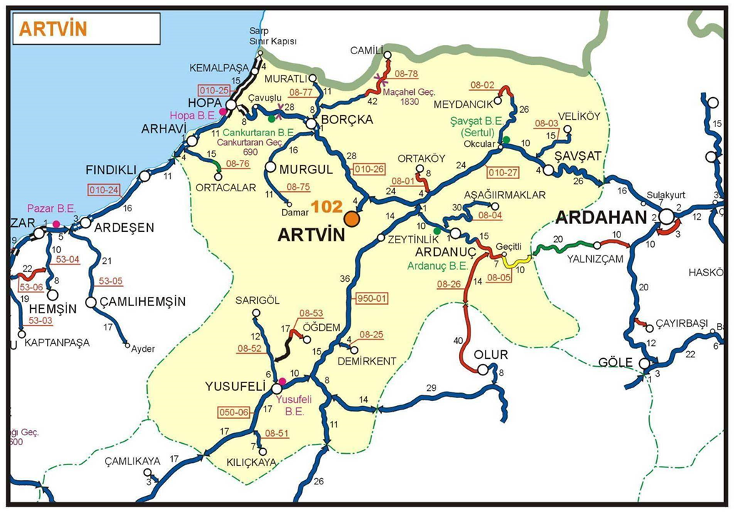 Artvin Haritası