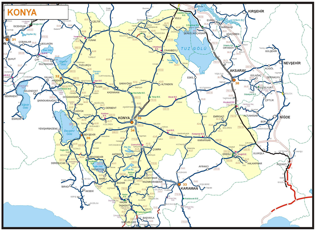 Konya Haritası Konya'nın İlçeleri Haritası
