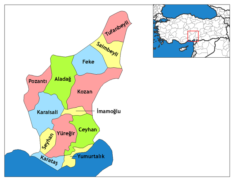 Adana Ilceleri Haritası