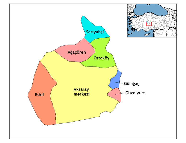Aksaray Ilceleri Haritası