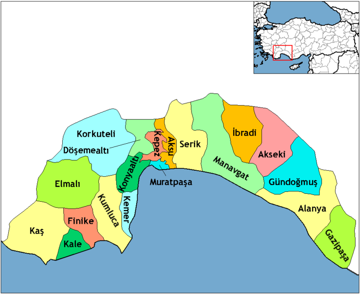 Antalya Ilceleri Haritası