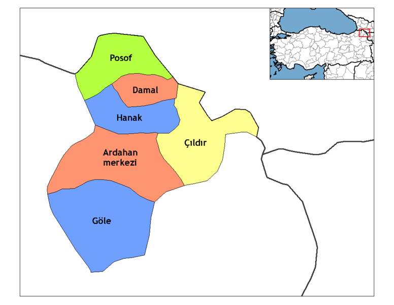 Ardahan Ilceleri Haritası