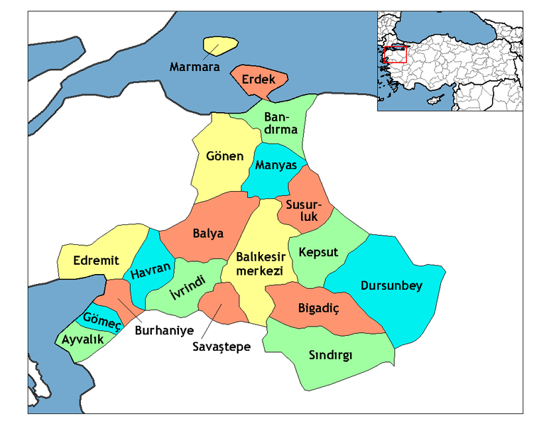 Balıkesir Ilceleri Haritası