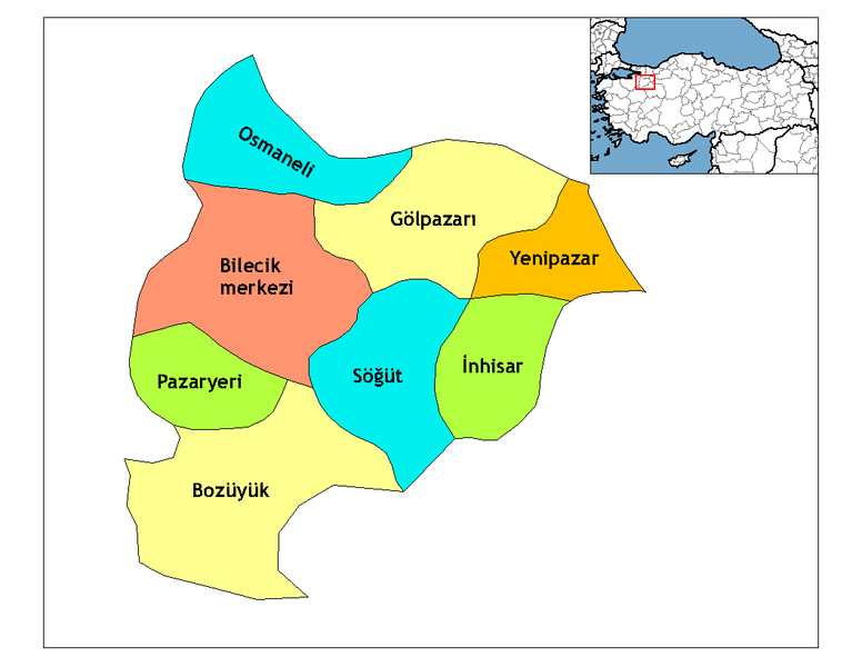 Bilecik Ilceleri Haritası