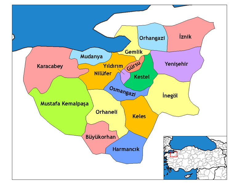 Bursa Ilceleri Haritası