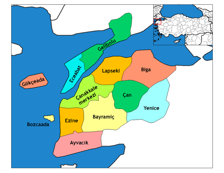 Çanakkale Ilceleri Haritası