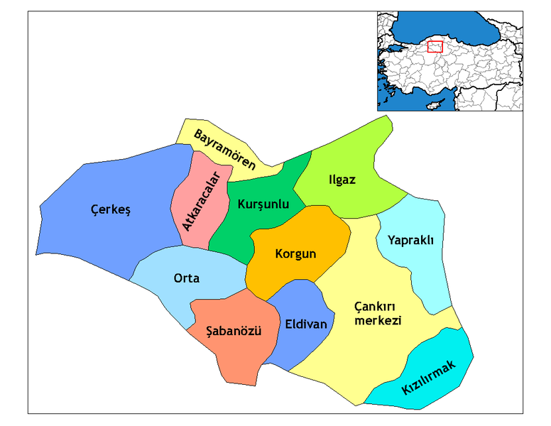 Çankırı Ilceleri Haritası