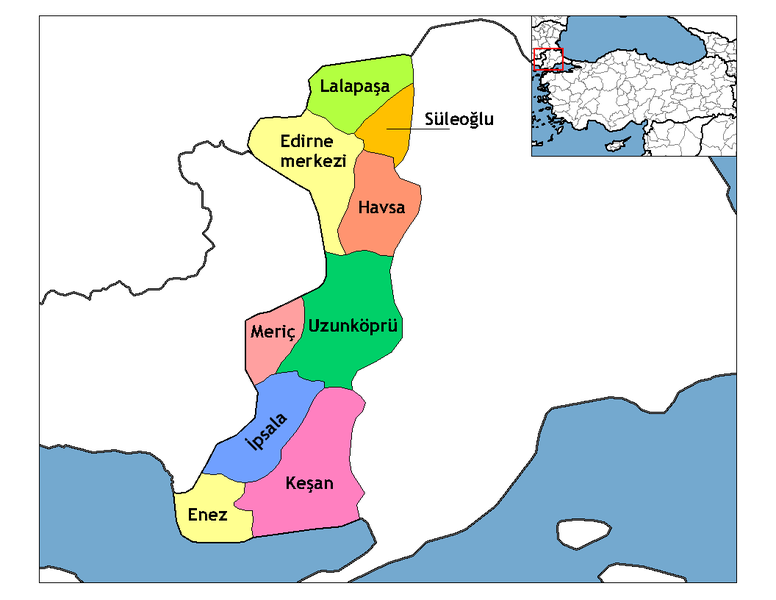 Edirne Ilceleri Haritası