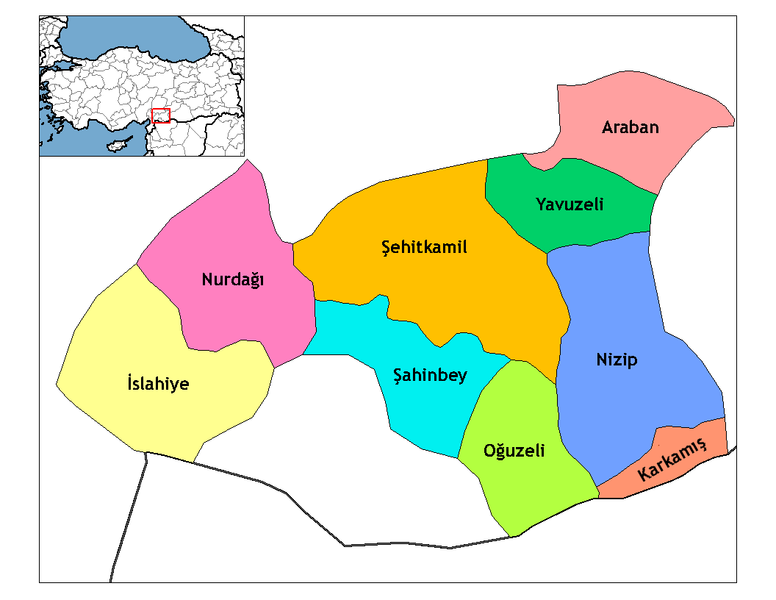 Gaziantep Ilceleri Haritası