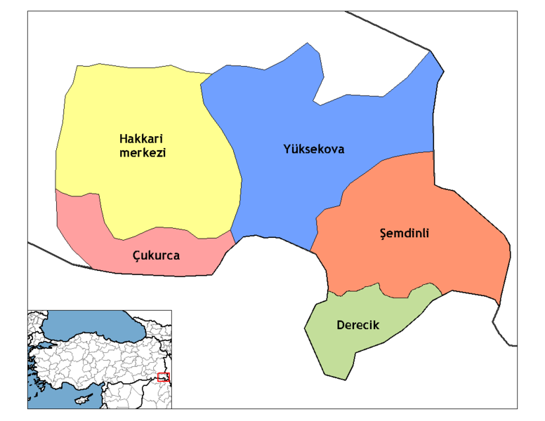 Hakkari Ilceleri Haritası