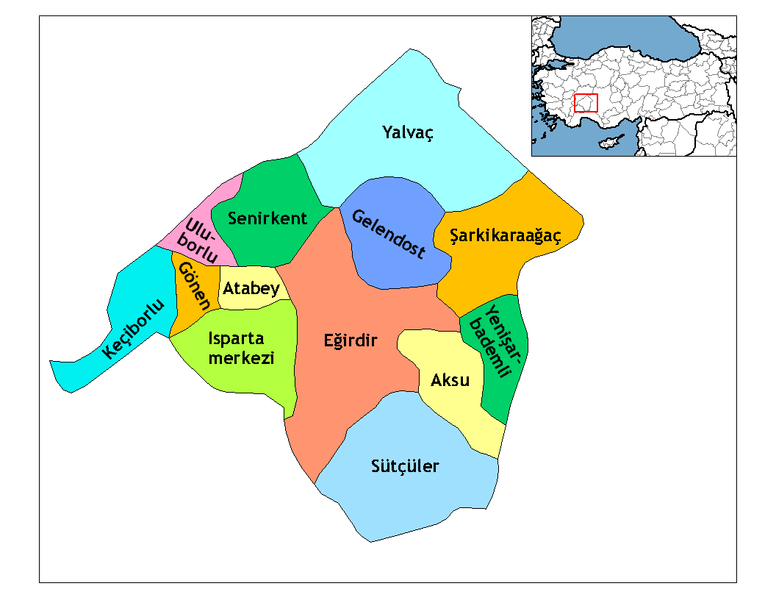 Isparta Ilceleri Haritası