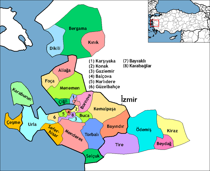 İzmir Ilceleri Haritası