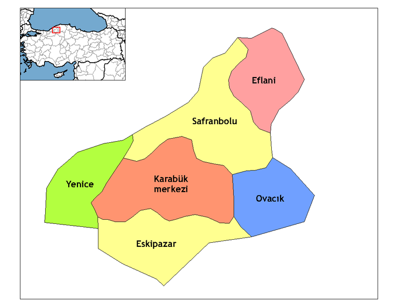 Karabük Ilceleri Haritası