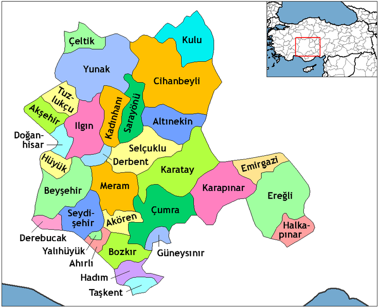 Konya Ilceleri Haritası