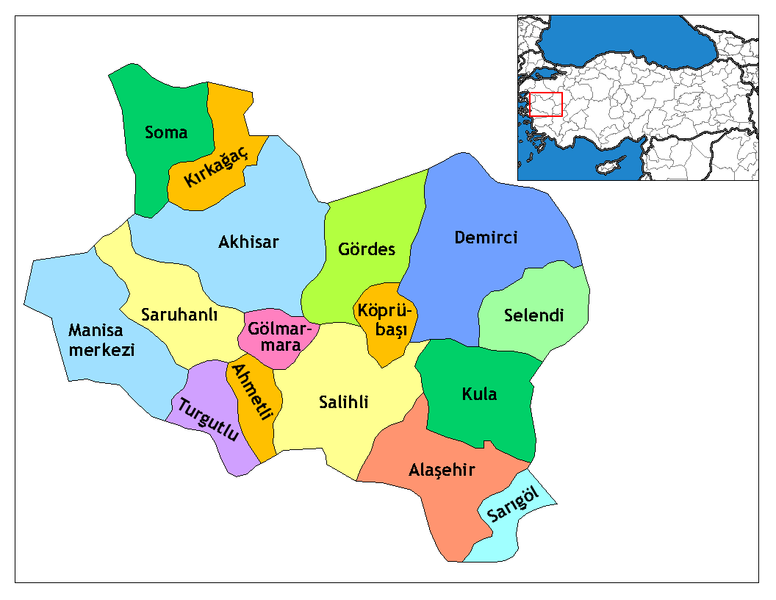 Manisa Ilceleri Haritası