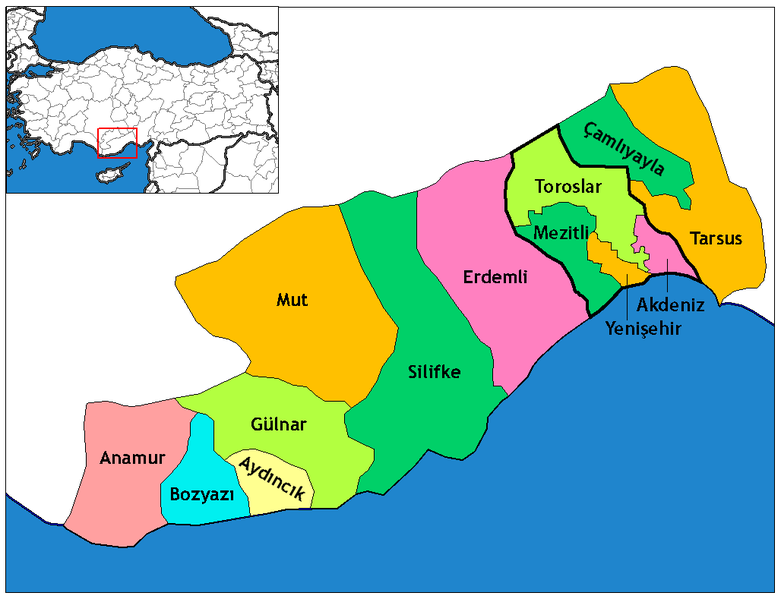 Mersin Ilceleri Haritası