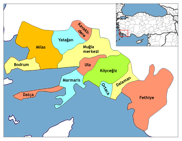 Muğla Ilceleri Haritası