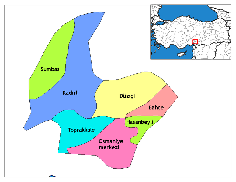 Osmaniye Ilceleri Haritası