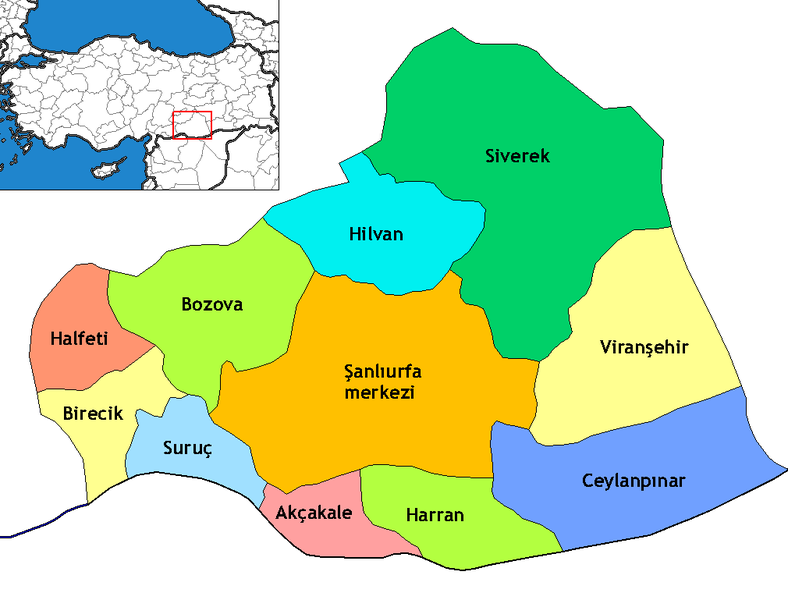 Şanlıurfa Ilceleri Haritası