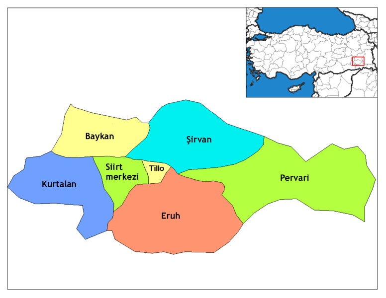 Siirt Ilceleri Haritası