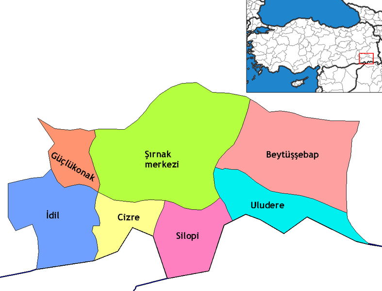 Şırnak Ilceleri Haritası