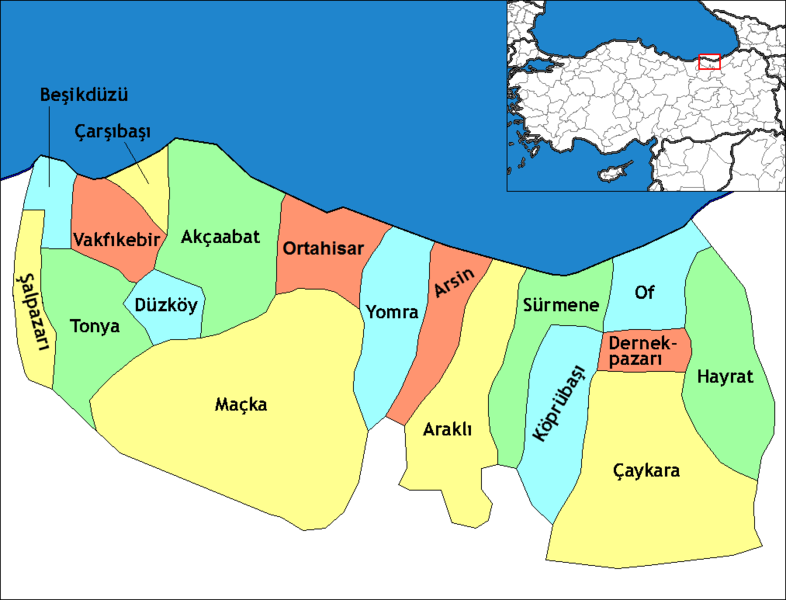 Trabzon Ilceleri Haritası