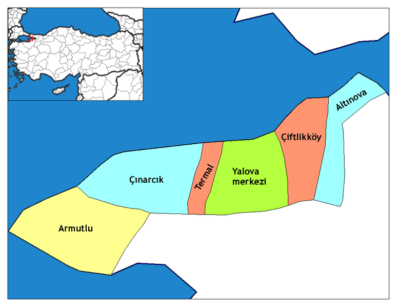 Yalova Ilceleri Haritası